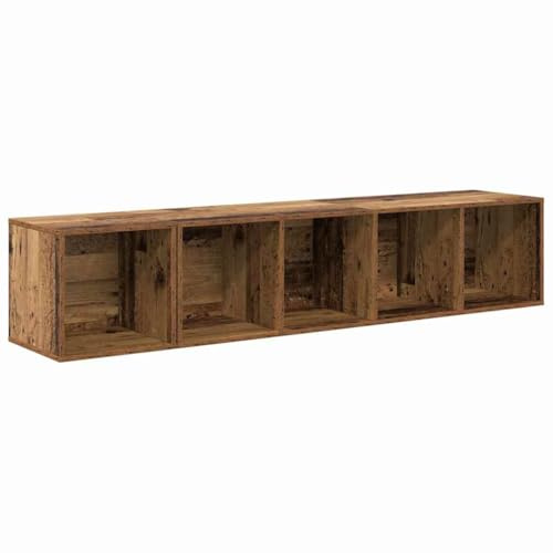 vidaXL TV Cabinet Set Wall-mounted 2 pcs Old Wood Engineered Wood, Living Room, Compact Storage, Modern Rectangular Tv Cabinet Set, Wall-Mounted Shelf, Efficient Organizer, Functional Design