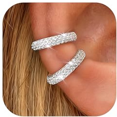 Ear Cuff Ohrringe Gold/Silber Wasserfest - Ohrclips Damen Ohne OhrlöCher CZ Fake Helix Conch Piercing Clip Ohrringe 14K Vergoldet Ohrklemme Ohrclips Verstellbare Ohrmanschette Earcuff In Geschenkbox
