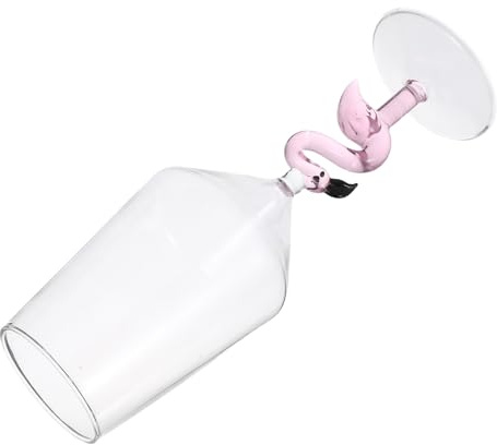 SHINEOFI Rosa Flamingo Weinglas aus Glas für Party und Cocktail | Wiederverwendbar mit Stiel, für Wein und Getränke, Elegantes Design für Junggesellen und Mädelsabende