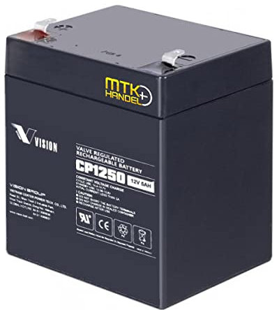 VISION CP1250 / 12V 5Ah AGM Blei Akku Batterie F2