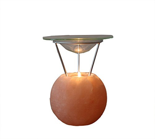 Salt Dreams – de Sal del Himalaya Cristal Lámpara Aromática Petite Ball, Incluye Cuenco (Cristal y Metal