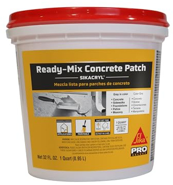 Sika - Sikacryl - Gray - Ready-Mix Concrete Patch - for Repairing spalls and Cracks in Concrete and Masonry - Textured - 1 qt (Pack of 1)