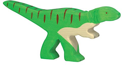 cama24com Allosaurus Dinosaurier Dino Holzfigur Holzspielzeug von Holztiger mit Palandi® Sticker