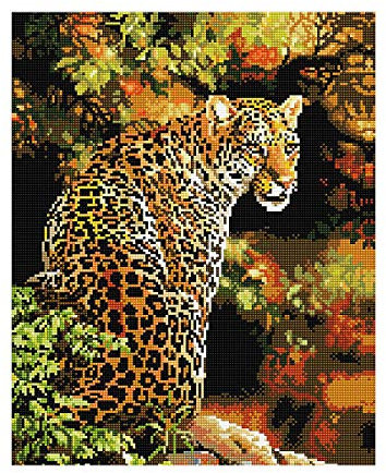 GMMH Diamond Vollbedeckung mit Holzrahmen Painting Set Bild 40 x 50 Diamant Malerei Stickerei Handarbeit Basteln Mosaik Steine Blumen Korb Haus am Bach (GJ007)