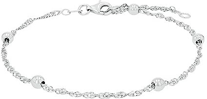 Amor Fußkette 925 Sterling Silber Damen Sommerschmuck, 25 cm, Silber, Kommt in Schmuck Geschenk Box, 2017452