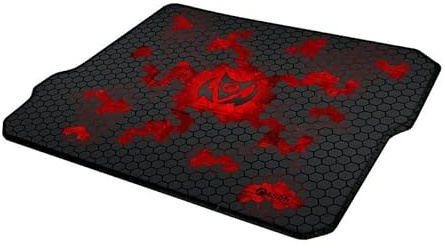 C-TECH Anthea Cyber Schwarz/Rot – Mauspad (Schwarz, Rot, Bild, Stoff, Handballenauflage, rutschfeste Basis, Mauspad)