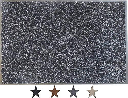 oKu-Tex Fußmatte Schmutzfangmatte Eco-Dry Grau Baumwolle Recycling-Gummi für innen Eingangsbereich Haustür Flur rutschfest 60x90 cm 1951102