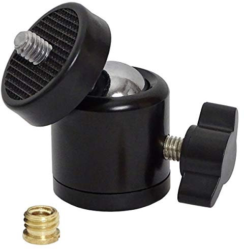 keepdrum Kugelgelenk Stativ-Adapter 1/4 zu 3/8, 2 Stück, Ideal für tragbare Audio-Rekorder / Digitalkameras / Mikrofone / Blitze / Tonangel / Actioncam uvm