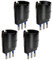 EXTRASTAR Set 4 Adattatori da Schuko a Spina Piccola 10A, Nero, Confezione da 4