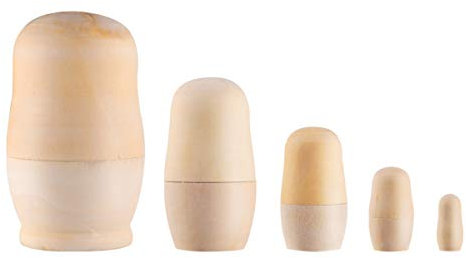 TOYANDONA Blank Unpainted Wooden Nesting Dolls 5 Layers DIY Unpainted Matryoshka Dolls Blank Portable Wooden Baby Toys Russian Doll DIY Crafts Tools for Crafting Sculpture
