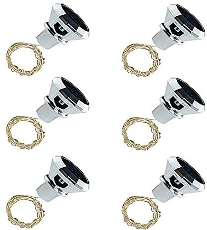 Toifucos 6 Pack Solar Wine Bottle Lights, 2M 20 LEDs String Fairy Lights Outdoor Waterproof Diamond Cork Lights for Wedding Holiday Garden Patio Pathway Decor Lamp