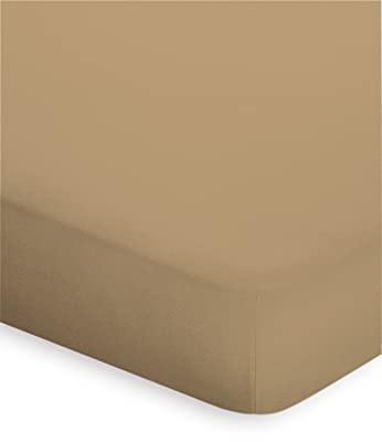 Bassetti Topper Spannbettlaken Uni Ottone 189 aus Baumwolle und Elasthan in der Farbe Ottone, Maße: 140cm x 200cm, 160cm x 220cm, 9314112