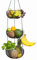 BS Obstkorb hängend – hochwertiger Hängekorb im modernen Stil Aufbewahrung Obst und Gemüse – Obstschale – Kräuterampel – Etagere – Brotkorb – Deko für Küche Haushalt inkl 2 Haken (Farbe: Schwarz)