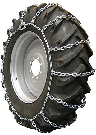 DQ-PP SCHNEEKETTEN für TRAKTOREN | 2 Stück | Felgengröße: 24 | Reifengröße: 340/85x24 | Model G10 | Rundkette | Schlepperketten Schlepper Reifen Excavator Fahrzeug