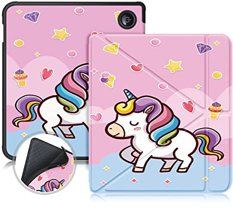 TOPCASE TPU Hülle für Kobo Libra 2 2021/Tolino Vision 6 2021 mit Standfunktion,Einhorn