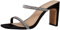 The Drop Avery Square Toe Two Strap High Heeled Sandalen, Schwarze Strasssteine, 9