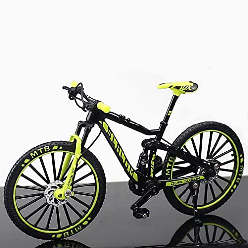 Finger Fahrrad Modell,1:10 Legierung Mini Fahrrad Spielzeug, Mountainbike Modell Ornamente Für Jungen Mädchen,Funktionale Nachahmung,Wiederherstellung Von Details Und Texturen-downhill MTB-green