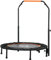 HOMCOM 40 Foldable Mini Trampoline Fitness Trampoline Rebounder for Adults with Adjustable Foam Handle, for Indoors, Outdoors, Cardio Training, Orange