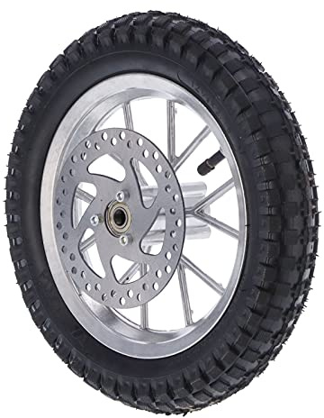 12,5 X 2,75 Zoll Vorderradreifen und Felge, Gummireifen + Metallfelge Mini Pocket Bike Vorderrad, für 47 49 2-Takt Mini Dirt Bike (B (silber))
