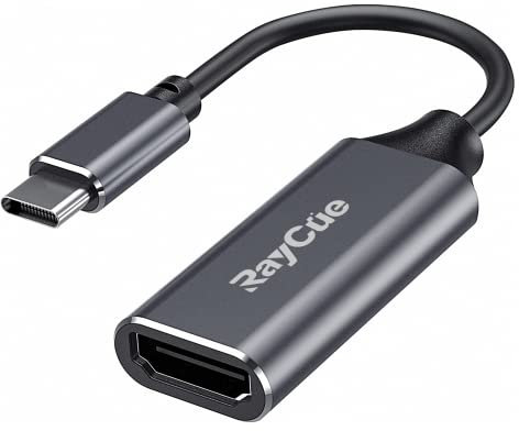 RayCue USB-C-auf-HDMI-Adapter, 4K-USB-Typ-C-auf-HDMI-Adapter (Thunderbolt 3/4), kompatibel mit MacBook Pro/Air, iPad Pro/Air, Samsung Galaxy S9/S8, Surface Book 2, XPS, Pixelboo und mehr