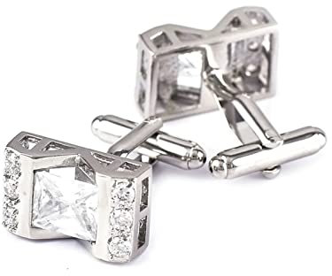 Manschettenknöpfe Vater der Braut, Manschettenknöpfe Vater der Braut Rechteckiger Zirkonia Sets für das Hochzeitsgeschäft 1.8CM