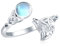 Wolfs 925 Sterling Silber Celtic Knot Mondstein Ring - Verstellbar, Tier-Design - Geschenk für Valentinstag, Schmuck für Damen