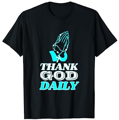 Religiöser katholischer Rosenkranz mit betenden Händen T-Shirt