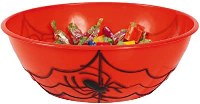 horror-shop Orange Trick or Treat Spinnen Schale für Süßes oder Saures