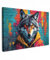 MuchoWow© Leinwände Groß 120x80 cm XXL Wall Decoration Bilder für die Wand Schlafzimmer Deko Pictures Canvas Painting Wanddekoration Wohnzimmer Graffiti - Wolf - Street Art - Wilde Tiere