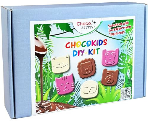 Choco-Kids - DIY Schokoladen-Kit für Kinder - Schokolade selber machen Set - Kinder-Geschenk zum Geburtstag - Kleine Schokoladentäfelchen selbst machen - DIY Set für Kinder