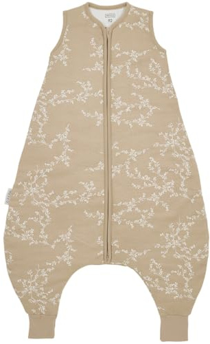 MEYCO Baby Schlafsack m. Füßen gefüttert - 92cm - 2 TOG - Ganzjahresschlafoverall - Oeko Tex zertifiziert - Jumper - hautfreundlich, atmungsaktiv - Branches Sand