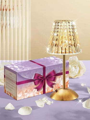 One Fire Table Lamp【Gifts Package】,10-Way Dimmable Touch Lamps Bedside Lamps,3 Colors Rechargeable Lamps for Bedroom Lamp,Mothers Day Gifts for Her,Birthday Pamper Gifts for Mum, Friends, Wife