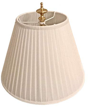CWCQGH Plissee-Lampenschirm, cremefarbener Stoff, weißer runder, einfacher Tischlampen-Lampenschirm, 50 cm