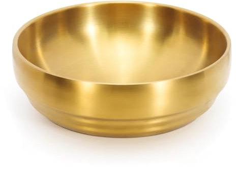 Sweetness Große 7,3-Gold-Suppenschüssel Aus Edelstahl, 900 Ml, Doppelwandige Sashimi-Schale, Unzerbrechliche Schüssel für das Restaurant zu Hause