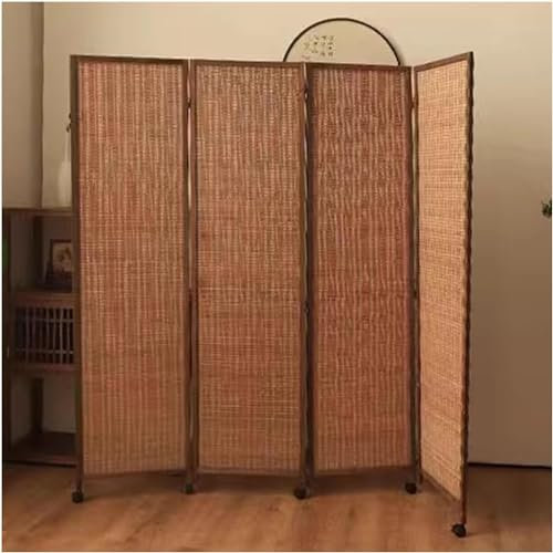 Raumteiler Paravent Trennwand 4 Paneele Klappbar Raumtrenner Sichtschutz-Panel, Groß Extra Breit Paravent Raumtrenner, Mit Rollenden Rädern Und Doppeltem Scharnier (Color1, 150cm/59.1inch)