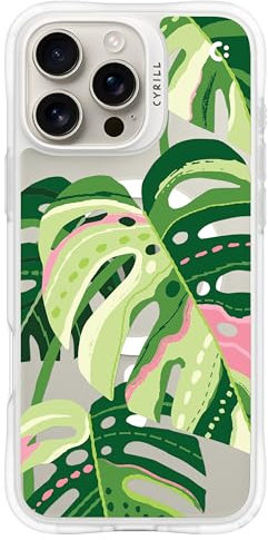 CYRILL von Spigen UltraSheer Mag Muster Hülle Kompatibel mit iPhone 16 Pro Max (2024) - Monstera Leaves