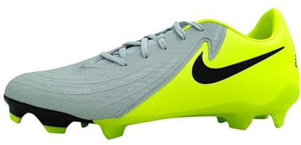 NIKE Phantom Gx II Academy FG/MG, Zapatillas de fútbol Hombre, Plateado/Negro/Verde Fluorescente, 41 EU