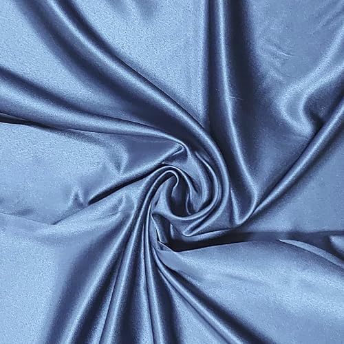 Stoff Satin Meterware 280 cm Breite – Eleganter & Weicher Stoff für Möbel, Kleidung, Vorhänge & DIY-Projekte – Vielseitig & Pflegeleicht (08-Navy)