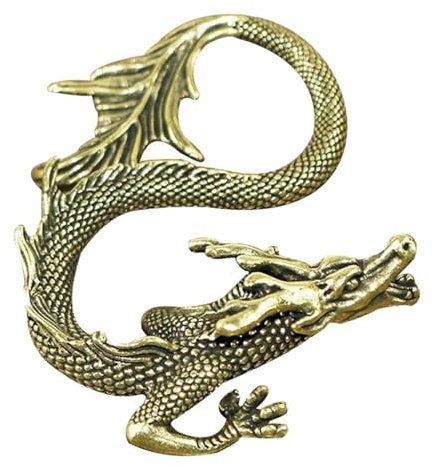 Generic - Statue de dragon en laiton - Décoration chinoise - Figurine de collection - Statue Feng Shui - Cuivré - Marron