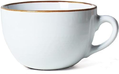 Dutingmo 700ml Kaffeetasse, Cappuccino Tassen Steingut, XXL Tasse Keramik Suppentassen mit Henkel, Keramik Becher,Groß Müslischalen mit Henkel,Salat Schale,Kaffeetasse aus Porzellan (Weiß)