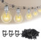 100Pcs Gutter Hooks for Outdoor Lights, Outdoor Light Hooks Clips, Light Clips Hooks for Wedding Christmas String Lights Garden Tree Home Decor (Black)
