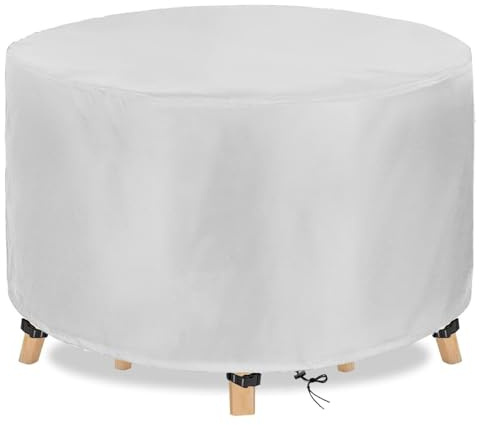 DKHLYB Ronde Housse Table de Jardin 600D Housse Protection Table Jardin Ronde Housse de Protection Salon de Jardin Imperméable Housse de Table Exterieure Housse de Meuble Étanche Ronde 300x71cm