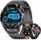 LIGE Montre Connectée Homme (3 Bracelets) - Montre intelligente AMOLED 1,43'' avec Appel Bluetooth/Fréquence Cardiaque/Sommeil/SpO2/400 mAh/100 + Mode Sportifs Fitness Smartwatch pour Android iOS Noir