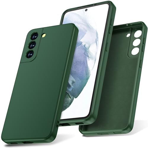 Watana for Samsung Galaxy S21 4G 5G Case, Soft-Touch Silicone Phone Case, Shockproof, DustProof, Antiskid Full Body Armour Phone Cover with Microfiber Lining for samsung S21 4G 5G,Green