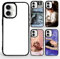 FOQENCCI 5 Piece Custom Phone Case Compatible for iPhone 16 Sublimation Case with Blank Printable DIY Aluminum Hard PC Anti-Slip Bumper Protective Phone Cover for iPhone 16 Black