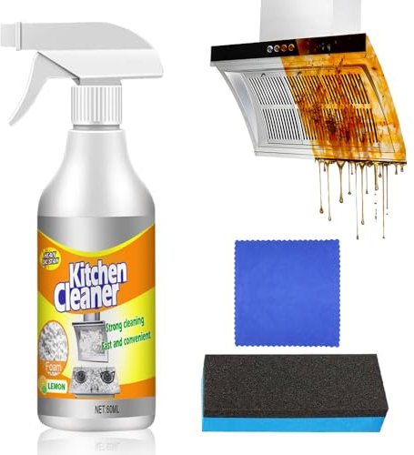 Kitchen Foam Cleaner, Kitchen Cleaner Spray, Multifunctional Kitchen Foam Cleaner Stubborn Stains Cleaner, Domestic Cooktops, Range Hoods, Grime and Grease (1, 1 Pcs)