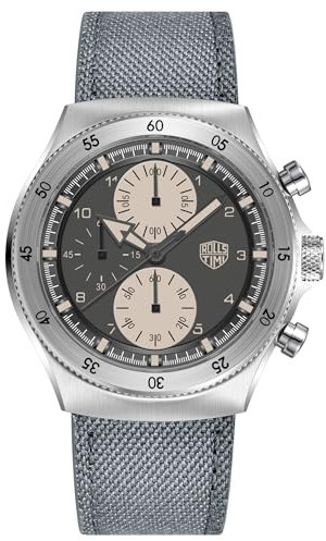 TAYSHILEY Herren-Chronograph, 316L Edelstahl, Quarzwerk, analog, Geschenk, Armbanduhr für Herren, Saphirglas, 50 m wasserdicht, Nylon-Leder-Uhrenarmband, RT7932 Grün, Sportlich