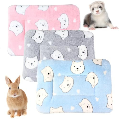 BundleMall Plüschbett für Kleintiere, flauschig, weich, warm, Welpenmatte, Decke, Meerschweinchen, Hamster, Kaninchen, Bettmatte, Fleece-Schlafunterlage für Kätzchen, Kaninchen, Chinchilla