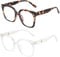 GegXcn 2 PCS Anti Blue Light Glasses for Women, Blue Light Blocking Reading Texting & Gaming Glasses, UV Protection Prevent Reduce Eye Fatigue Glare, Lightweight Fashionable Frame Design