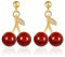 Kirsche Ohrringe Gold für Damen Ohrringe Gold Ohrringe mit Anhänger Hypoallergen Ohrringe Ohrringe Goldene für Valentinstag Weihnachten Ohrringe für Mädchen Damen